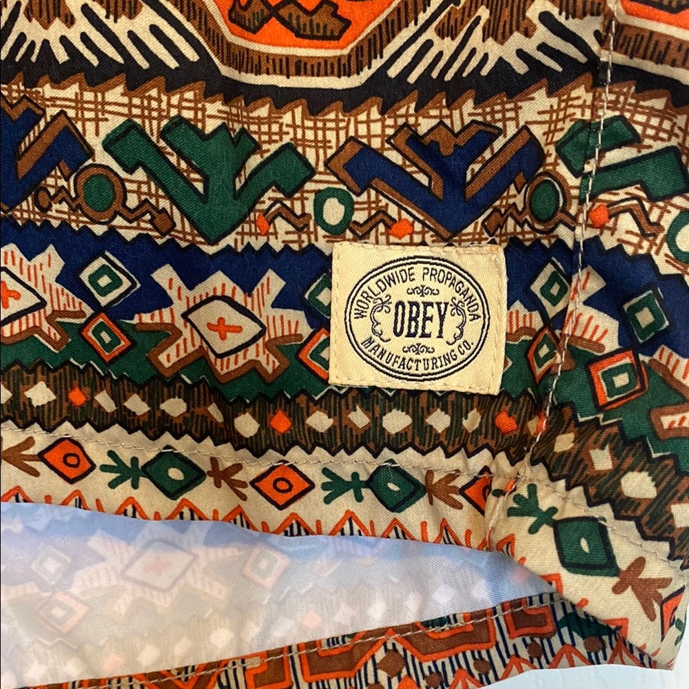 Obey Geometric Patterned Trunks - Orange, Green, … - image 5